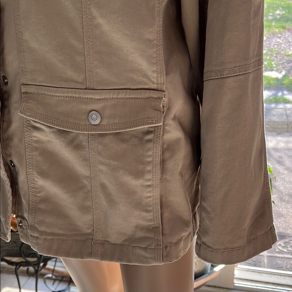 Safari Jacket, Cotton with Lots of Pockets! Zipper and Snaps, Excellent Conditi - Picture 6 of 12